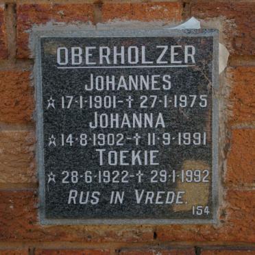 OBERHOLZER Johannes 1901-1975 &amp; Johanna 1902-1991 :: OBERHOLZER Toekie 1922-1992