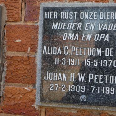 PEETOOM Johan H.W. 1909-1997 &amp; Alida C. PEETOOM-DE WIT 1911-1970
