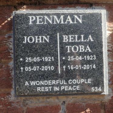 PENMAN John 1921-2010 &amp; Bella Toba 1923-2014