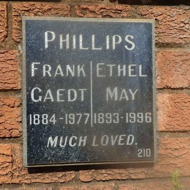 PHILLIPS Frank Gaedt 1884-1977 &amp; Ethel May 1893-1996