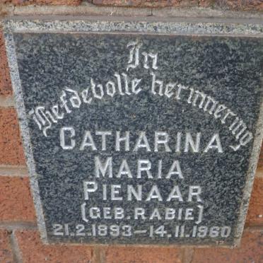PIENAAR Catharina Maria nee RABIE 1893-1960