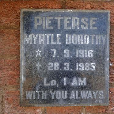 PIETERSE Myrtle Dorothy 1916-1985