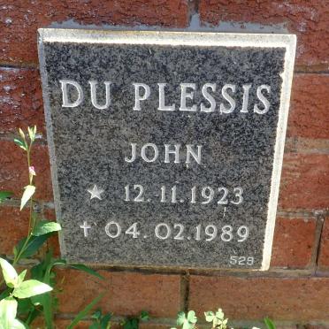 PLESSIS John, du 1923-1989
