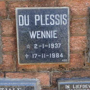 PLESSIS Wennie, du 1937-1984
