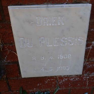 PLESSIS Driek, du 1908-1983