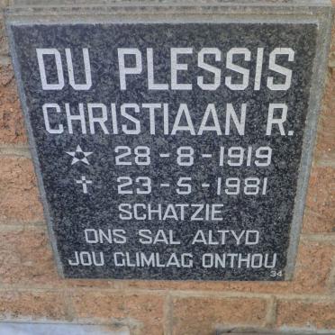 PLESSIS Christiaan R., du 1919-1981