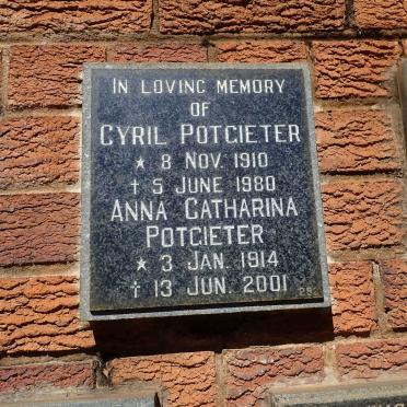 POTGIETER Cyril 1910-1980 &amp; Anna Catharina 1914-2001