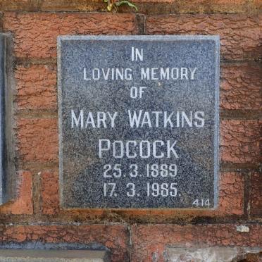 POCOCK Mary Watkins 1889-1985