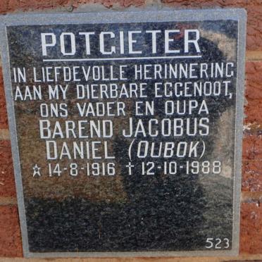 POTGIETER Barend Jacobus Daniel 1916-1988