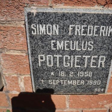POTGIETER Simon Frederik Emeulus 1958-1990