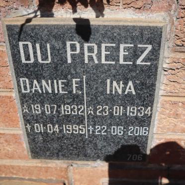 PREEZ Danie F., du 1932-1995 &amp; Ina 1934-2016