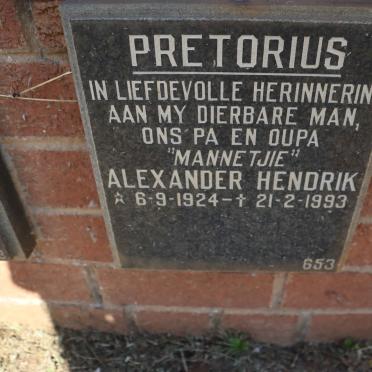 PRETORIUS Alexander Hendrik 1924-1993
