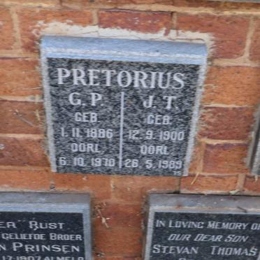 PRETORIUS G.P. 1886-1970 :: PRETORIUS J.T. 1900-1989