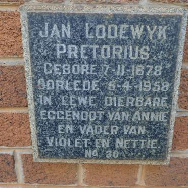PRETORIUS Jan Lodewyk 1878-1958