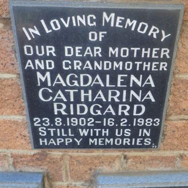 RIDGARD Magdalena Catharina 1902-1983