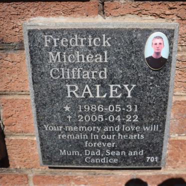 RALEY Fredrick Micheal Cliffard 1986-2005