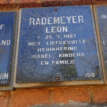 RADEMEYER Leon -1987