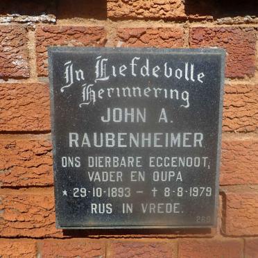 RAUBENHEIMER John A. 1893-1979