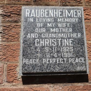 RAUBENHEIMER Christine 1925-1991