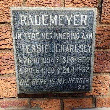 RADEMEYER Tessie 1894-1980 :: RADEMEYER Charlsey 1930-1992