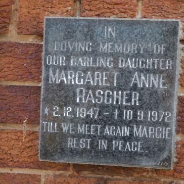 RASCHER Margaret Anne 1947-1972