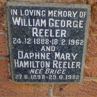 REELER William George 1888-1962 &amp; Daphne Mary Hamilton BRICE 1898-1982