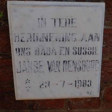 RENSBURG Baba, Janse van 1983-1983