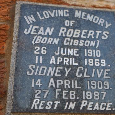 ROBERTS Sidney Clive 1909-1987 &amp; Jean GIBSON 1910-1969