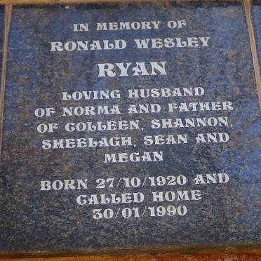 RYAN Ronald Wesley 1920-1990