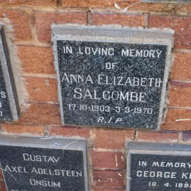 SALCOMBE Anna Elizabeth 1903-1970