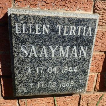 SAAYMAN Ellen Tertia 1944-1989