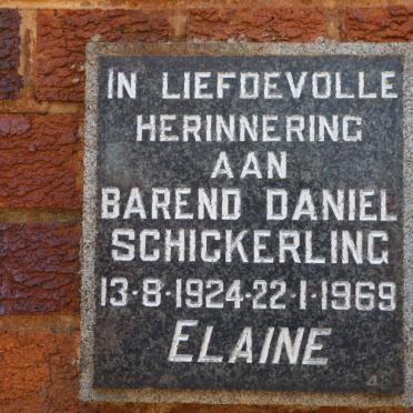 SCHICKERLING Barend Daniel 1924-1969