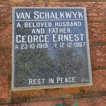 SCHALKWYK George Ernest, van 1919-1987