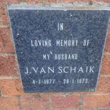 SCHAIK J., van 1877-1973