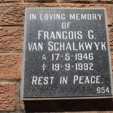 SCHALKWYK Francois G., van 1946-1992