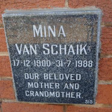 SCHAIK Mina, van 1900-1988