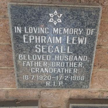 SEGALL Ephraim Lewi 1920-1988