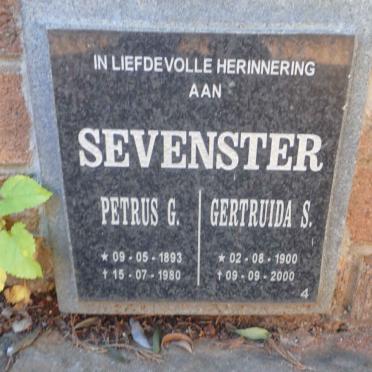 SEVENSTER Petrus G. 1893-1980 &amp; Gertruida S. 1900-2000