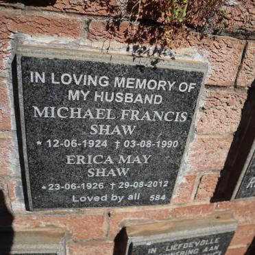 SHAW Michael Francis 1924-1990 &amp; Erica May 1926-2012