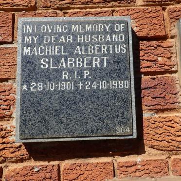 SLABBERT Machiel Albertus 1901-1980
