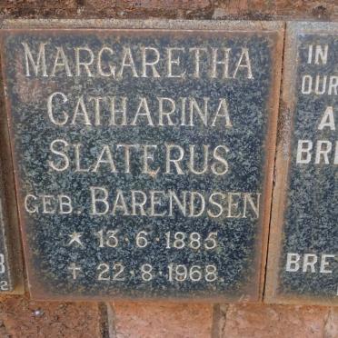 SLATERUS Margaretha Catharina nee BARENDSEN 1885-1968