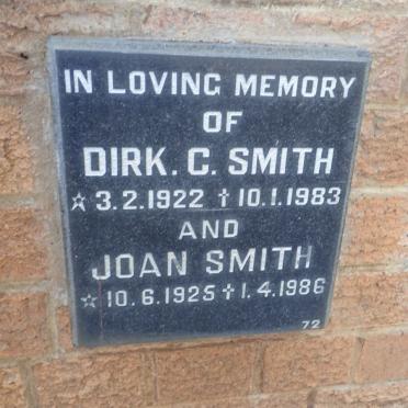SMITH Dirk C. 1922-1983 &amp; Joan 1925-1986