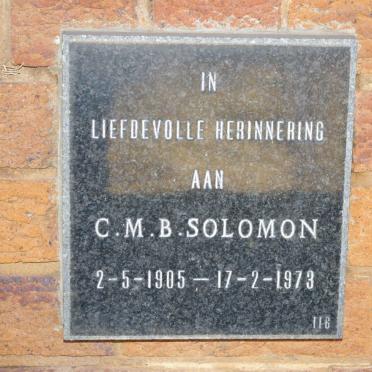 SOLOMON C.M.B. 1905-1973