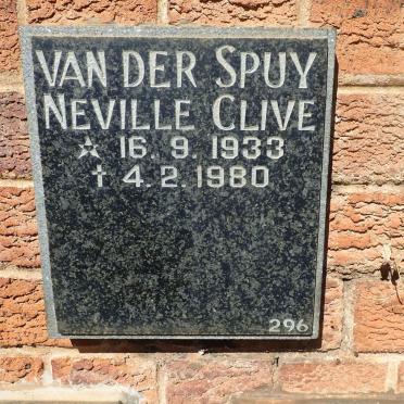 SPUY Neville Clive, van der 1933-1980