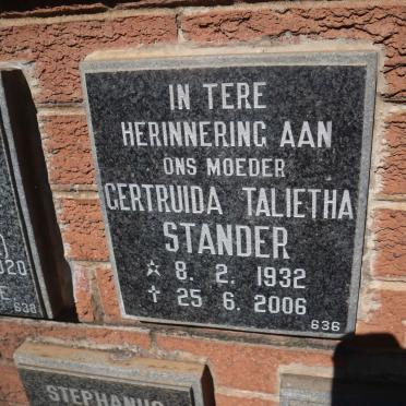 STANDER Gertruida Talietha 1932-2006