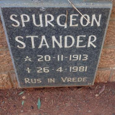 STANDER Spurgeon 1913-1981