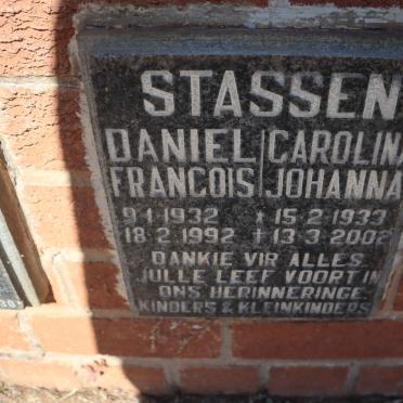 STASSEN Daniel Francois 1932-1992 &amp; Carolina Johanna 1933-2002