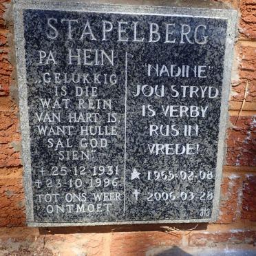 STAPELBERG Hein 1931-1996 :: STAPELBERG Nadine 1965-2006