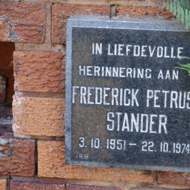 STANDER Frederick Petrus 1951-1974