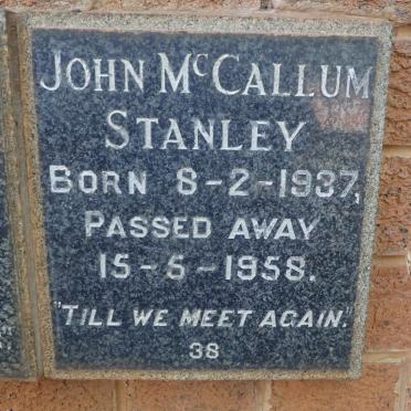 STANLEY John McCallum 1937-1958